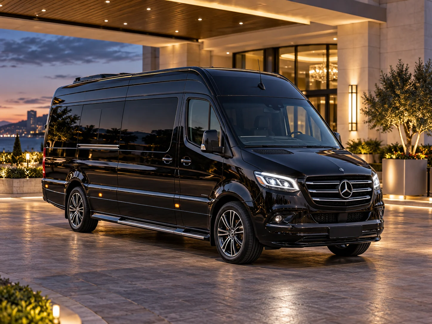 Fine Limousine black executive Sprinter van