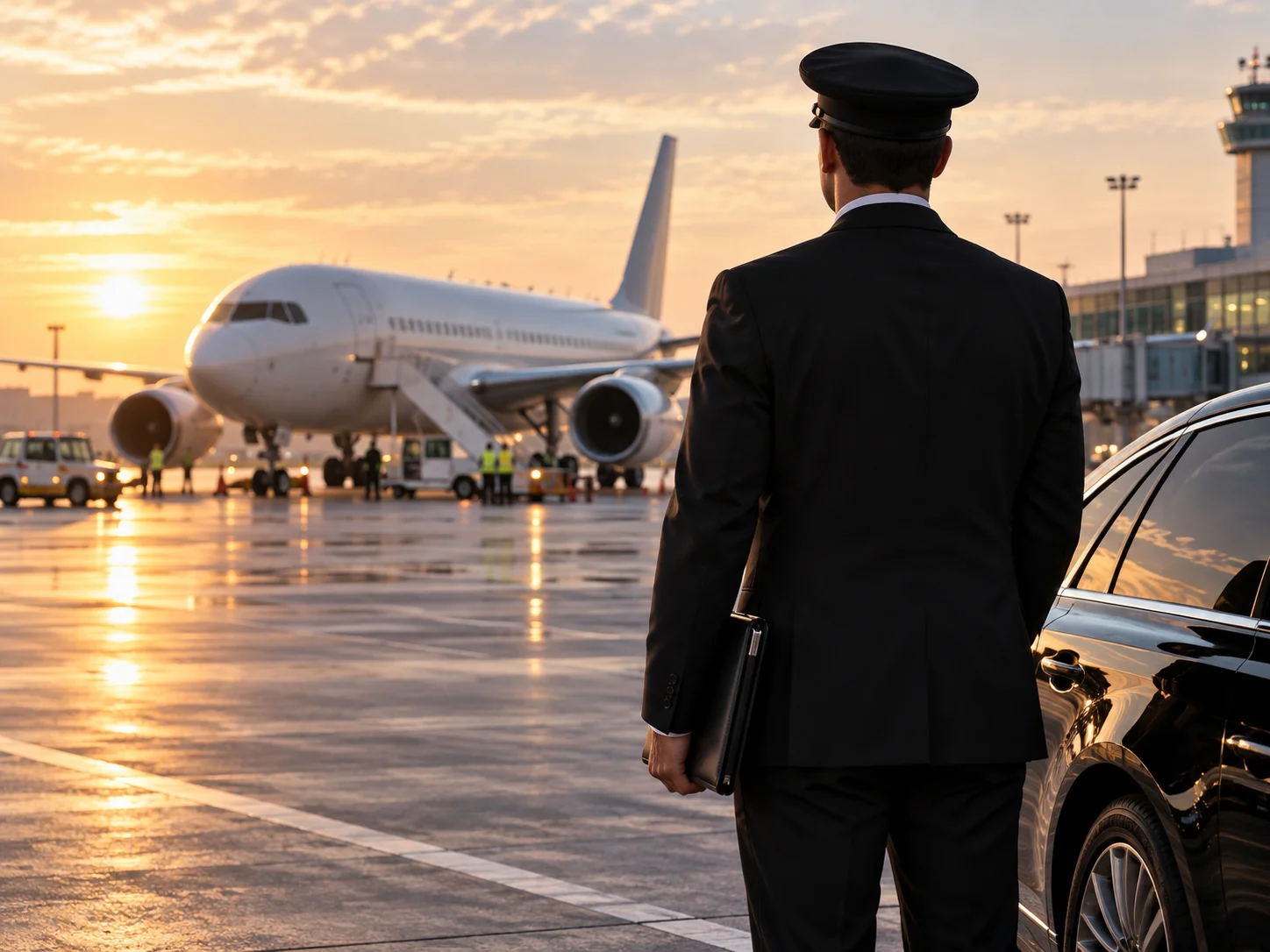Fine Limousine chauffeur airport arrival service
